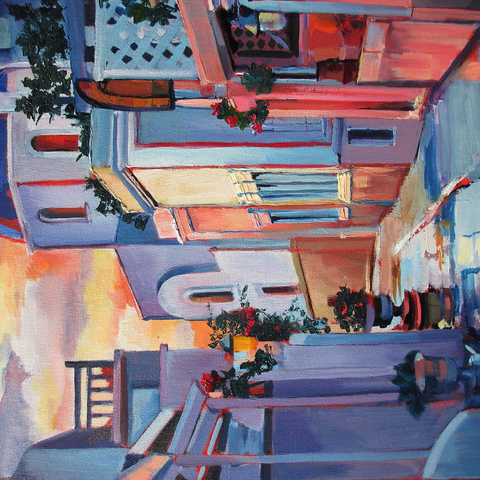 Sunset Alley in Santorini 500 Jigsaw Puzzle 3D Modell