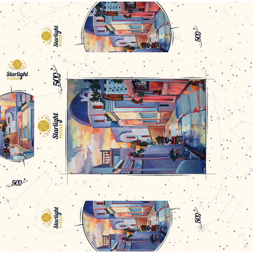Sunset Alley in Santorini 500 Jigsaw Puzzle box 3D Modell