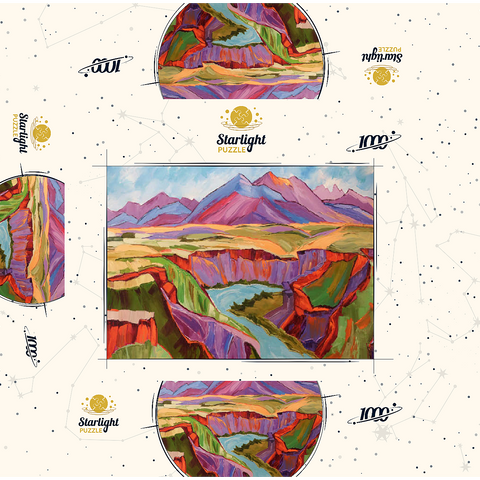 Vivid Canyon and Mountain Landscape 1000 Jigsaw Puzzle box 3D Modell