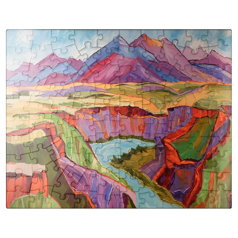 puzzleplate Vivid Canyon and Mountain Landscape 100 Jigsaw Puzzle
