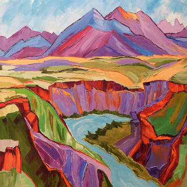 Vivid Canyon and Mountain Landscape 100 Jigsaw Puzzle 3D Modell