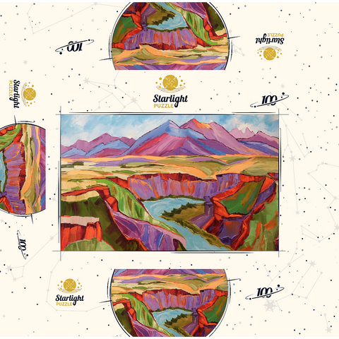 Vivid Canyon and Mountain Landscape 100 Jigsaw Puzzle box 3D Modell