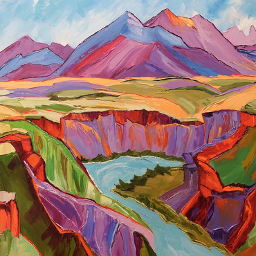 Vivid Canyon and Mountain Landscape 500 Jigsaw Puzzle 3D Modell