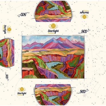 Vivid Canyon and Mountain Landscape 500 Jigsaw Puzzle box 3D Modell