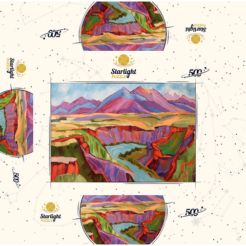 Vivid Canyon and Mountain Landscape 500 Jigsaw Puzzle box 3D Modell