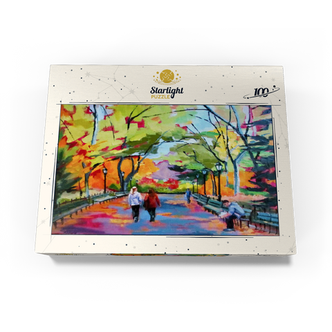 Autumn Walk Through a Vibrant Park 100 Jigsaw Puzzle box view3