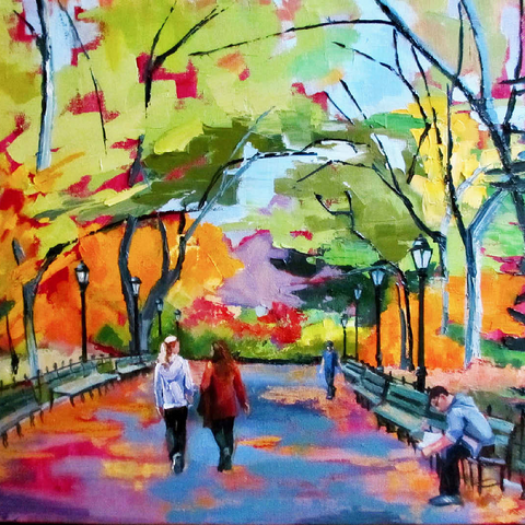 Autumn Walk Through a Vibrant Park 100 Jigsaw Puzzle 3D Modell