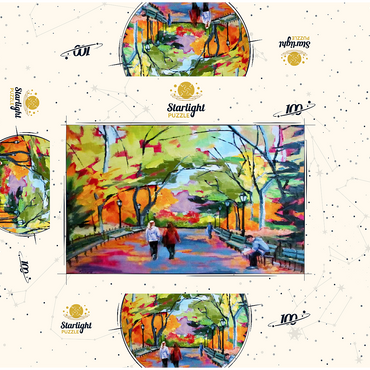 Autumn Walk Through a Vibrant Park 100 Jigsaw Puzzle box 3D Modell