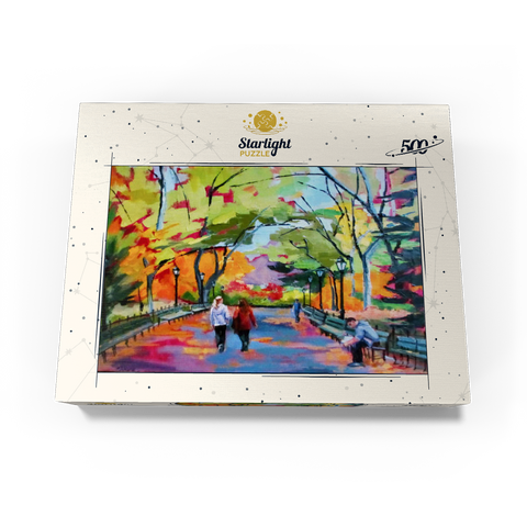 Autumn Walk Through a Vibrant Park 500 Jigsaw Puzzle box view3