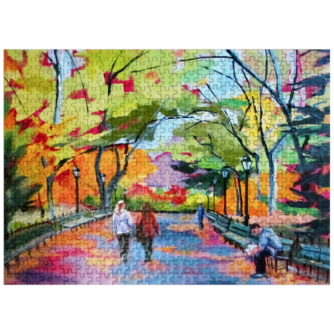 puzzleplate Autumn Walk Through a Vibrant Park 500 Jigsaw Puzzle