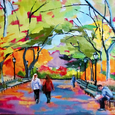 Autumn Walk Through a Vibrant Park 500 Jigsaw Puzzle 3D Modell