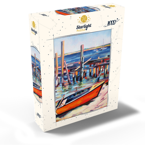 Vibrant Dockside with Orange Rowboat 1000 Jigsaw Puzzle box view2