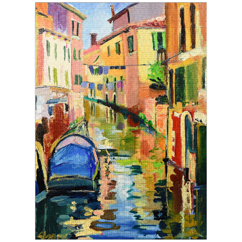 puzzleplate Venetian Canal with Colorful Reflections 1000 Jigsaw Puzzle