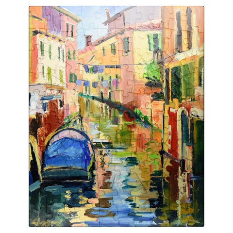 puzzleplate Venetian Canal with Colorful Reflections 100 Jigsaw Puzzle