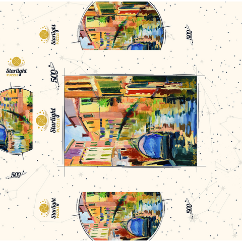 Venetian Canal with Colorful Reflections 500 Jigsaw Puzzle box 3D Modell