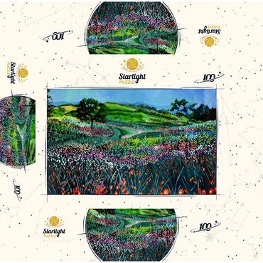 Vibrant Wildflower Meadow 100 Jigsaw Puzzle box 3D Modell