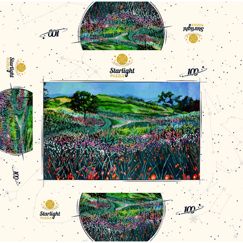 Vibrant Wildflower Meadow 100 Jigsaw Puzzle box 3D Modell