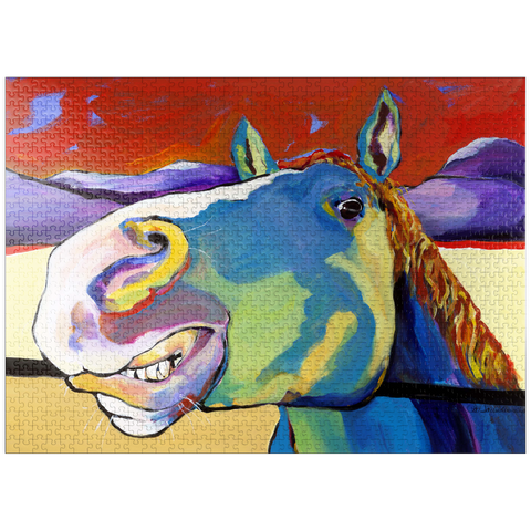puzzleplate Whimsical Horse Portrait in Bold Colors 1000 Jigsaw Puzzle