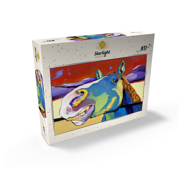 Whimsical Horse Portrait in Bold Colors 100 Jigsaw Puzzle box view2