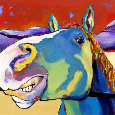 Whimsical Horse Portrait in Bold Colors 100 Jigsaw Puzzle 3D Modell
