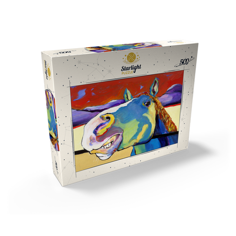 Whimsical Horse Portrait in Bold Colors 500 Jigsaw Puzzle box view2