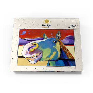 Whimsical Horse Portrait in Bold Colors 500 Jigsaw Puzzle box view3