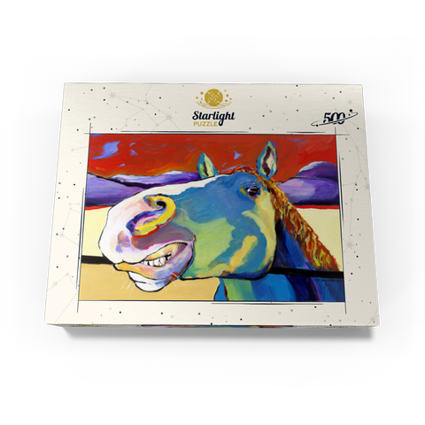Whimsical Horse Portrait in Bold Colors 500 Jigsaw Puzzle box view3