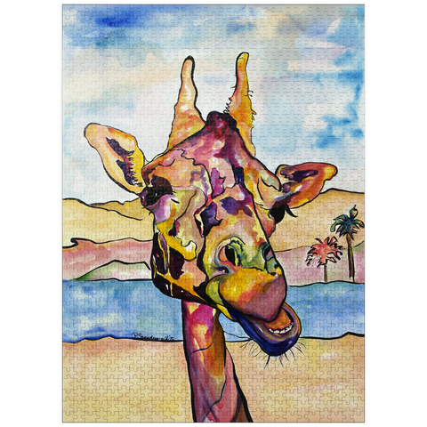 puzzleplate Colorful Giraffe in Desert Landscape 1000 Jigsaw Puzzle