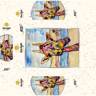 Colorful Giraffe in Desert Landscape 1000 Jigsaw Puzzle box 3D Modell