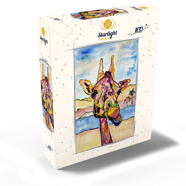 Colorful Giraffe in Desert Landscape 100 Jigsaw Puzzle box view2