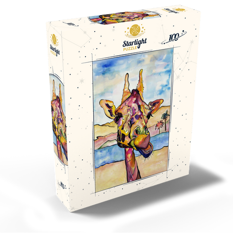 Colorful Giraffe in Desert Landscape 100 Jigsaw Puzzle box view2