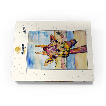 Colorful Giraffe in Desert Landscape 500 Jigsaw Puzzle box view3