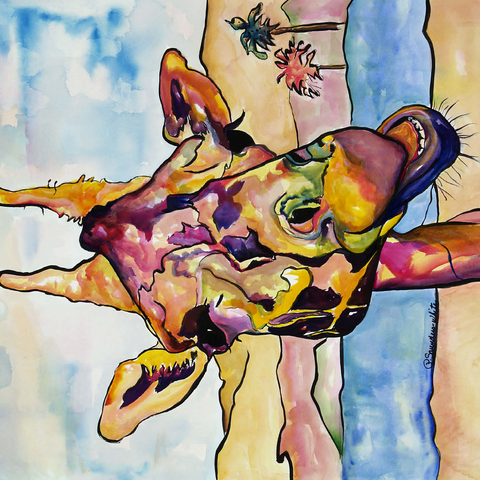 Colorful Giraffe in Desert Landscape 500 Jigsaw Puzzle 3D Modell