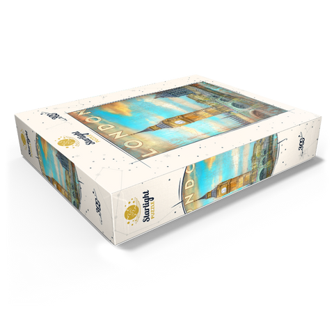 Vintage London Big Ben Artwork - Retro Travel Poster Style 300 Jigsaw Puzzle box view1