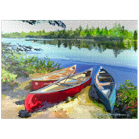 puzzleplate Scenic Canoes by the Lake 1000 Jigsaw Puzzle