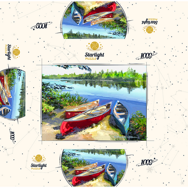 Scenic Canoes by the Lake 1000 Jigsaw Puzzle box 3D Modell