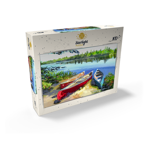 Scenic Canoes by the Lake 100 Jigsaw Puzzle box view2