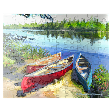 puzzleplate Scenic Canoes by the Lake 100 Jigsaw Puzzle