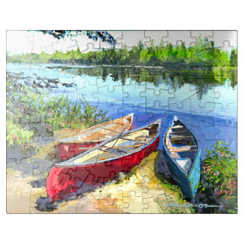 puzzleplate Scenic Canoes by the Lake 100 Jigsaw Puzzle