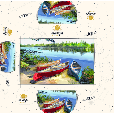 Scenic Canoes by the Lake 100 Jigsaw Puzzle box 3D Modell
