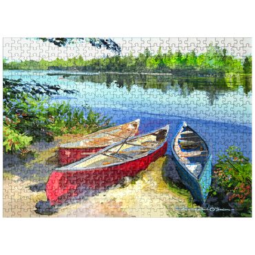puzzleplate Scenic Canoes by the Lake 500 Jigsaw Puzzle