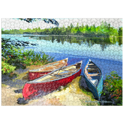 puzzleplate Scenic Canoes by the Lake 500 Jigsaw Puzzle