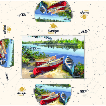 Scenic Canoes by the Lake 500 Jigsaw Puzzle box 3D Modell