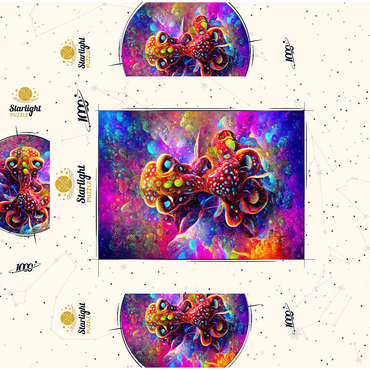 Colorful Bioluminescent Underwater World 1000 Jigsaw Puzzle box 3D Modell