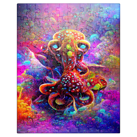 puzzleplate Colorful Bioluminescent Underwater World 100 Jigsaw Puzzle