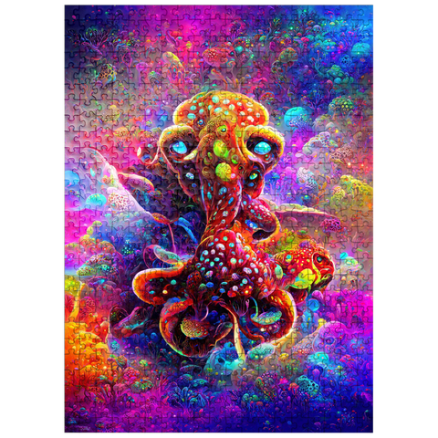 puzzleplate Colorful Bioluminescent Underwater World 500 Jigsaw Puzzle