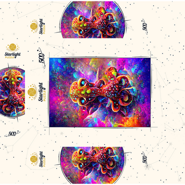 Colorful Bioluminescent Underwater World 500 Jigsaw Puzzle box 3D Modell