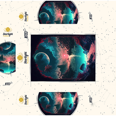 Moonlit Tropical Bay with Reflective Waters 1000 Jigsaw Puzzle box 3D Modell