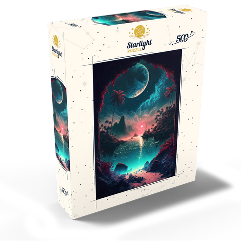 Moonlit Tropical Bay with Reflective Waters 500 Jigsaw Puzzle box view2