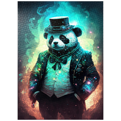 puzzleplate Steampunk Panda - Fantasy Digital Art with Glow Effects 1000 Jigsaw Puzzle